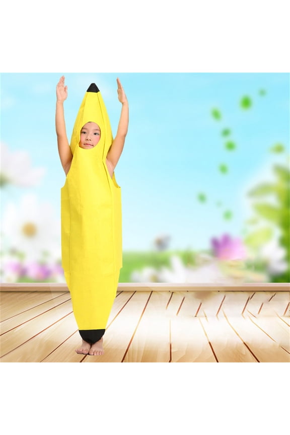 Kids Halloween Banana Fruit Jumpsuit Dress Up Outfit for Girls Boys Toddler Party Cute Fall Party Jumpsuit