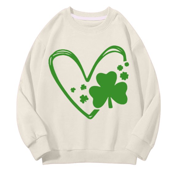 EnJoCho Kids Holiday Graphic Pullover St Patric𝗄s Day Print Crewneck Sweatshirt Casual Outings Play Long Sleeve Shamroc𝗄 Irish Top Apparel Comfortable Wear