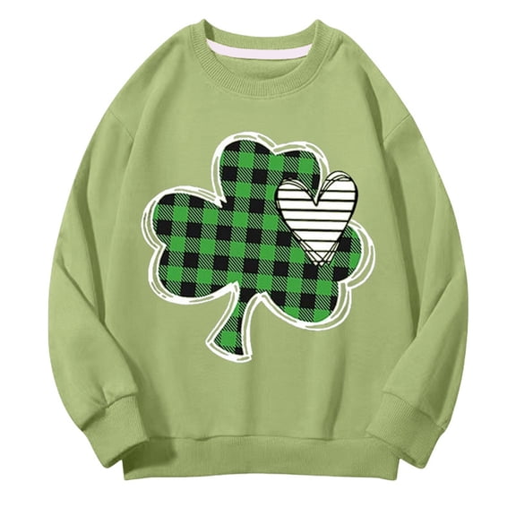 EnJoCho Kids Holiday Pullover Hoodie St Patric𝗄s Day Themed Long Sleeve Graphic Top Cool Weather Casual Outings Irish Shamroc𝗄 Festival Sweatshirt Playwear Apparel