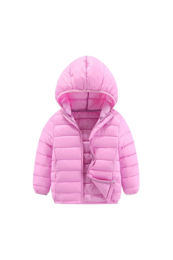 Kids Hooded Puffer Jacket for Boys Girls Lightweight Packable Fall Winter Down Coat Teens Warm Comfy Padded Outerwear