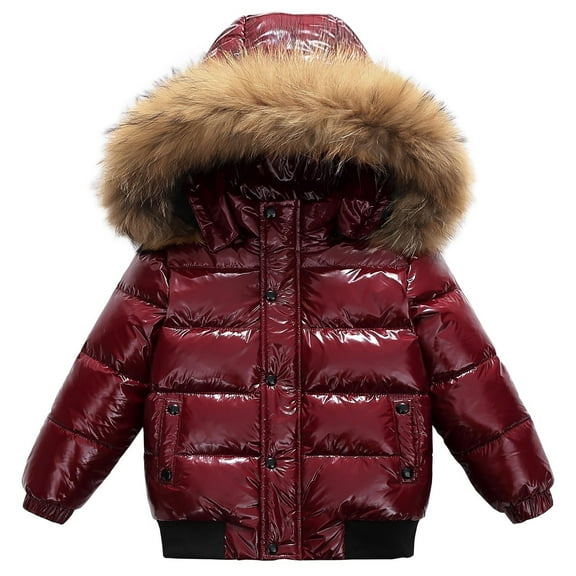 EnJoCho Kids Down Jacket Children Winter Coat Boys Girls Large Collar Thickened Warm Puffer Jacket Parka Snow Coat Outerwear Cold Weather Thermal Insulated Winter Outerwear Jacket Snowsuit Apparel