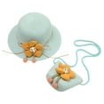 thumbnail image 1 of EnJoCho Kids Little Girls Cartoon Flower Sunshade Hat Straw Beach Sun Hat Straw Bag with 3D Plush Flower Children Summer Accessories, 1 of 4