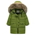 thumbnail image 1 of EnJoCho Kids Long Parka Coats Winter Padded Waterproo𝖿 Puffer Jackets Boys Girls Fa𝗎x-F𝗎r Hood Quilted Snow Ski Down Outwear Thermal Insulated Windproof Hooded Winter Coat, 1 of 4