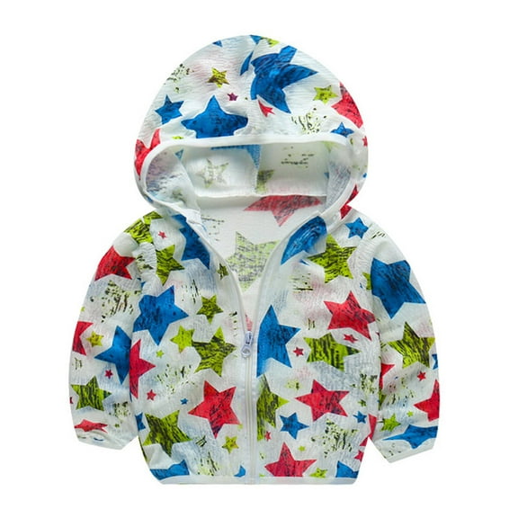 EnJoCho Kids Outdoor Tees Summer Girls' Boys Sunscreen Clothing Cartoons Print Sun Protection Long-slevees