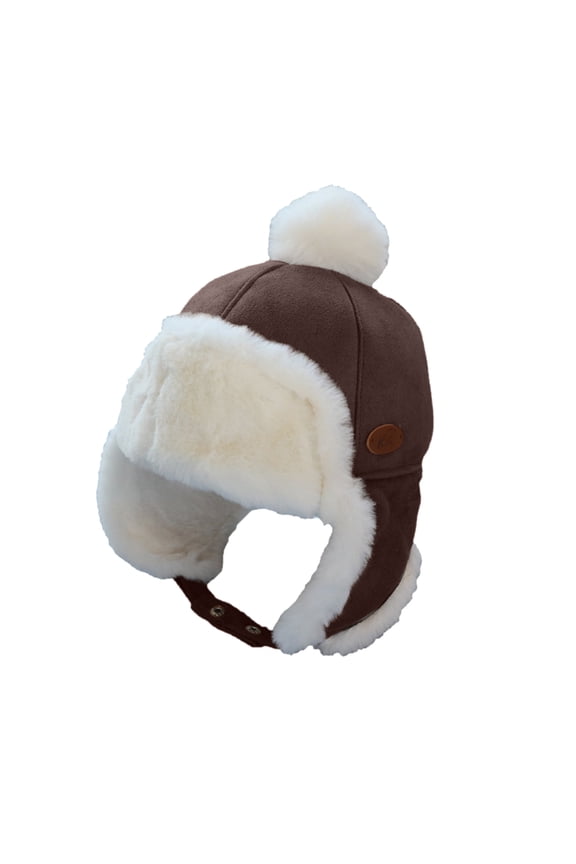 Kids Outdoor Winter Autumn Warm Hat Baby Boy Girl Children Cute Pilot Ear Protections Cap Hat with Strap Adjustable