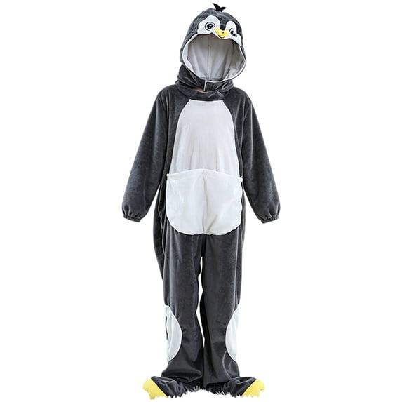 EnJoCho Kids Plush Animal Hooded Jumpsuit - Plush Hooded Outfit with Tail Detail for costum𝖾 Activities and Birthday Theme Parties