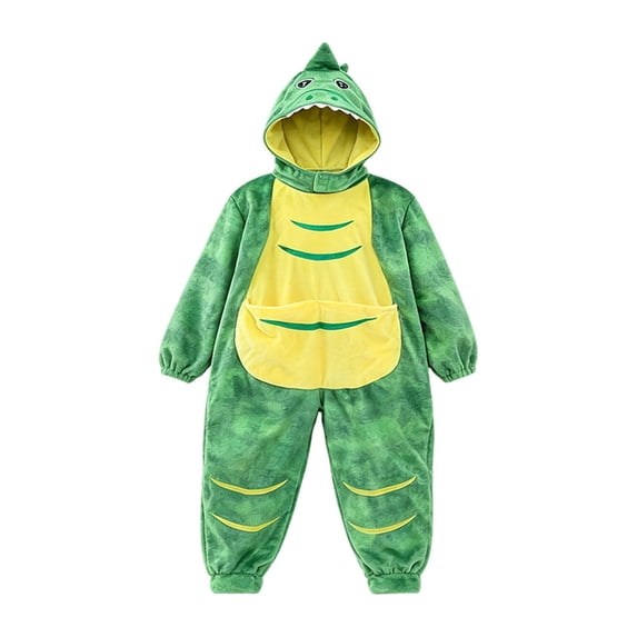 EnJoCho Kids Plush Animal Hooded Jumpsuit - Plush Hooded Outfit with Tail Detail for costum𝖾 Activities and Birthday Theme Parties