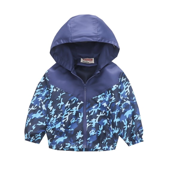 EnJoCho Kids Rain Jacket Boys Girls Toddler Baby lightweight Hooded Print Coats Zip Up Water 𝖱esistant Windbreaker Jacket