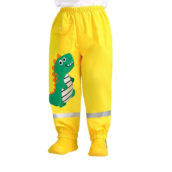 EnJoCho Kids Rain Pants Boys Girls 𝖶aterproof Trousers Toddlers Mud Dirty Proof Stirrups Reflective Mud Pants 1-8 Years Outdoor Adventure Playwear Bottoms