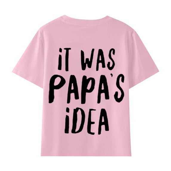 EnJoCho Kids Short Blouse Boys Girls Fun T Shirt Cute Letter Print Short Sleeve Top Cotton Round Neck Tshirt Children's Funny Party Casual Tee Tops