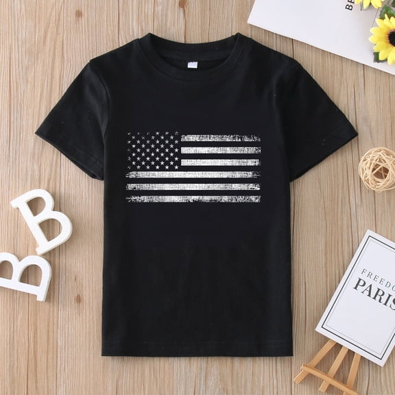 EnJoCho Kids Short Blouse Toddler Girls Boys 4 Of July Summer Short Sleeve Crewneck Independence Day T Shirt Tee Tops Sports Casual Outdoor Playwear