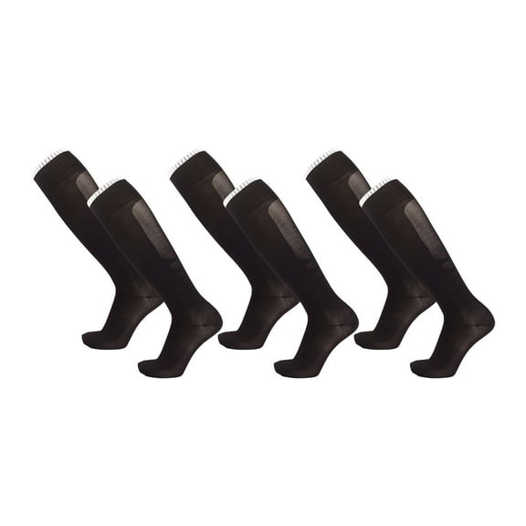 EnJoCho Kids Solid Soccer Socks 3 Pairs Knee High Striped Tube Soccer Socks For 5 12 Years Old Unisex Breathable Sports Running Or Training Socks Boys Girls Soft Casual Socks School Outdoor Wear