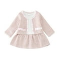 thumbnail image 1 of EnJoCho Kids Spring Clothes Toddler Girls Outfit Fashion Small Fragrance Long Sleeves Plaid Dress Coat 2pcs Set Outfits Kids Winter Fall Trendy Clothing Set Party Wear, 1 of 6