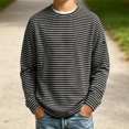 thumbnail image 1 of EnJoCho Kids Striped T Shirt Long Sleeve Crewneck Soft Basic Layer Top Raglan Casual Warm Tee for Boys Girls Toddler Fall Winter School Daily Outdoor Wear, 1 of 6