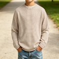 thumbnail image 1 of EnJoCho Kids Striped T Shirt Long Sleeve Crewneck Soft Basic Layer Top Raglan Casual Warm Tee for Boys Girls Toddler Fall Winter School Daily Outdoor Wear, 1 of 6