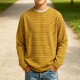 thumbnail image 1 of EnJoCho Kids Striped T Shirt Long Sleeve Crewneck Soft Basic Layer Top Raglan Casual Warm Tee for Boys Girls Toddler Fall Winter School Daily Outdoor Wear, 1 of 6