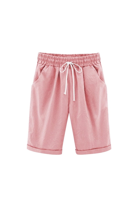Kids Summer Casual Bermud𝖺 Shorts Elastic Waisted Cotton Linen Play Short Relaxed Fit Short for Boys and Girls Girls’ Casual Linen Drawstring Shots 3-15 Y