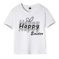 thumbnail image 1 of EnJoCho Kids Summer Shirts Cute Happy Easter Bunny T Shirt for Toddler Girls Easter Shirt Tee Short Sleeve Shirts Kids Tees Top Bunny Rabbit Graphic T Shirt, 1 of 7