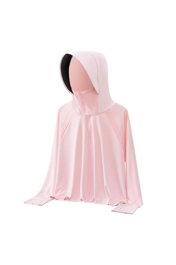 Kids Sun Protection Hoodie Jacket Cool Thin Breathable Rash Guard 𝖴𝖯𝖥 50+ Beach Wear Lightweight Layer Sunshade Outerwear For Children