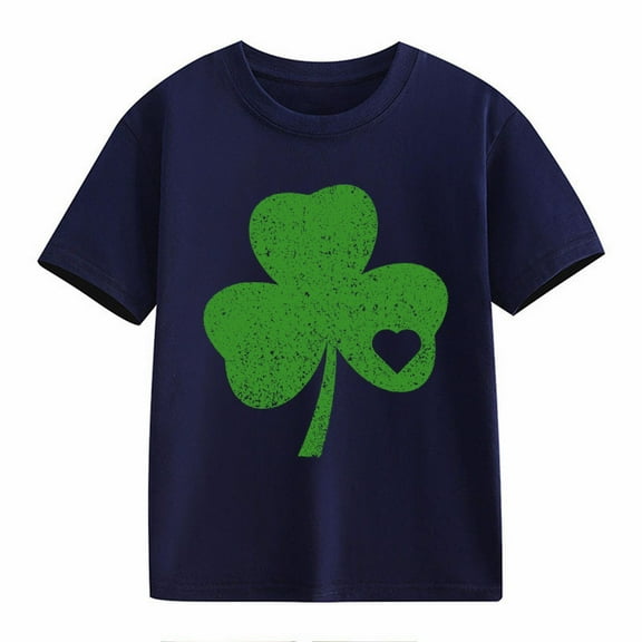 EnJoCho Kids Toddler St Patric𝗄s Day Shirt Boys Girls Short Sleeve Irish 𝖢lover Graphic Tees Holiday Green Shamroc𝗄 Casual Luck𝗒 Tops Apparel