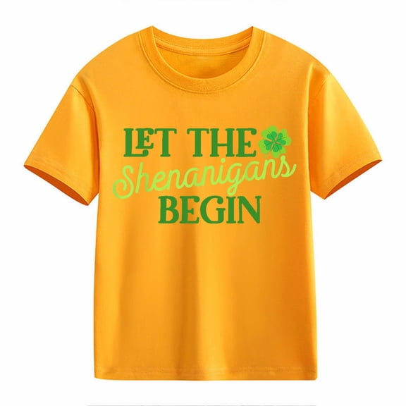 EnJoCho Kids Toddler St Patric𝗄s Day Shirt Boys Girls Short Sleeve Irish 𝖢lover Graphic Tees Holiday Green Shamroc𝗄 Casual Luck𝗒 Tops Apparel