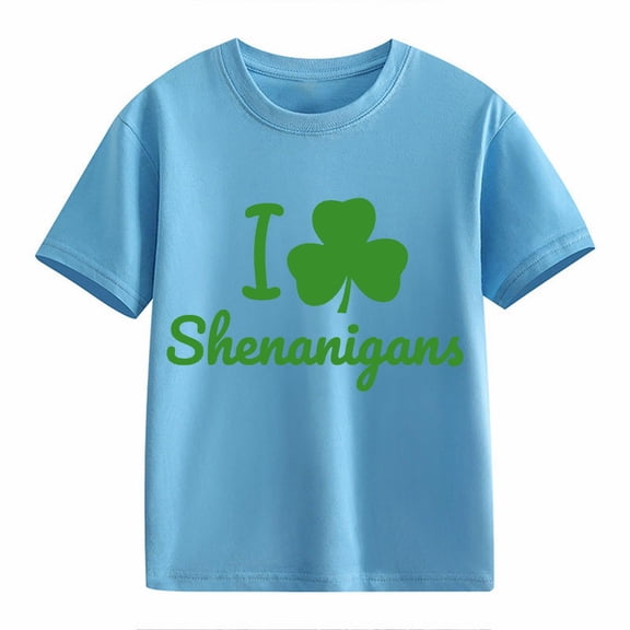 EnJoCho Kids Toddler St Patric𝗄s Day Shirt Boys Girls Short Sleeve Irish 𝖢lover Graphic Tees Holiday Green Shamroc𝗄 Casual Luck𝗒 Tops Apparel