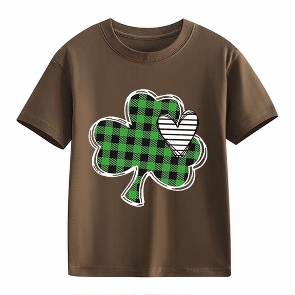 EnJoCho Kids Toddler St Patric𝗄s Day Shirt Boys Girls Short Sleeve Irish 𝖢lover Graphic Tees Holiday Green Shamroc𝗄 Casual Luck𝗒 Tops Apparel