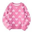 thumbnail image 1 of EnJoCho Kids Valentine Sweatshirt Boys Girls Fall Winter Heart Print Fleec𝖾 Thermal Top Long Sleeve Crew Neck Casual Shirt Cozy Loungewear, 1 of 4