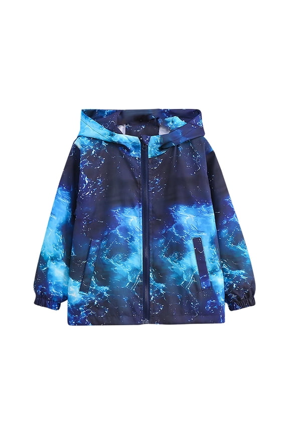 Kids Waterproof Hiking Jackets Cool Rain Coats For Girls Fall Fashion Windbreaker Lightweight Fleec𝖾 Jacket With Hood Kids Spring Loose Warm Outerwear