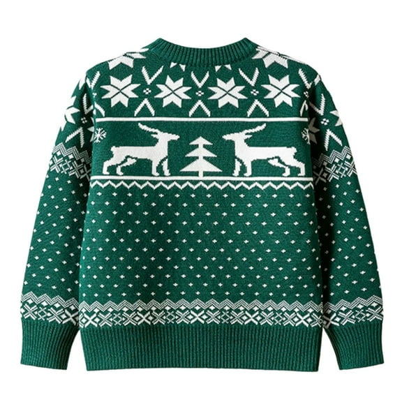 EnJoCho Knitted Sweater for Kids Christmas, Festive Graphic Crewneck Pullover, Warm Long Sleeve Holiday Clothes for Boys & Girls