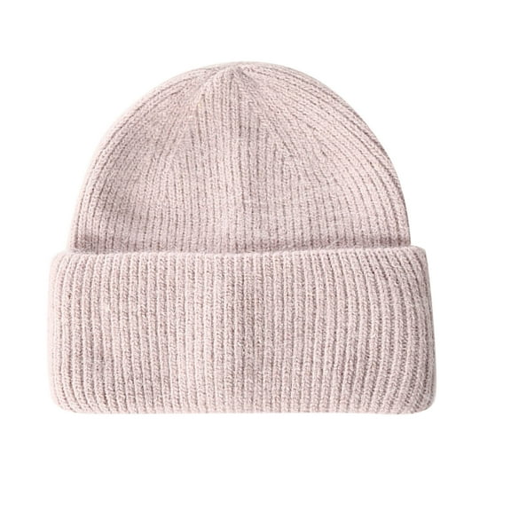 Generic Female Cozy Ribbed Beanie Knitted Hat Women'S Minimalist Knit Slouchy Beanie Womens Candy Color Versatile Fashion Hat Women's Autumn And Winter Solid Warm Hat Rabbit Suede Hat