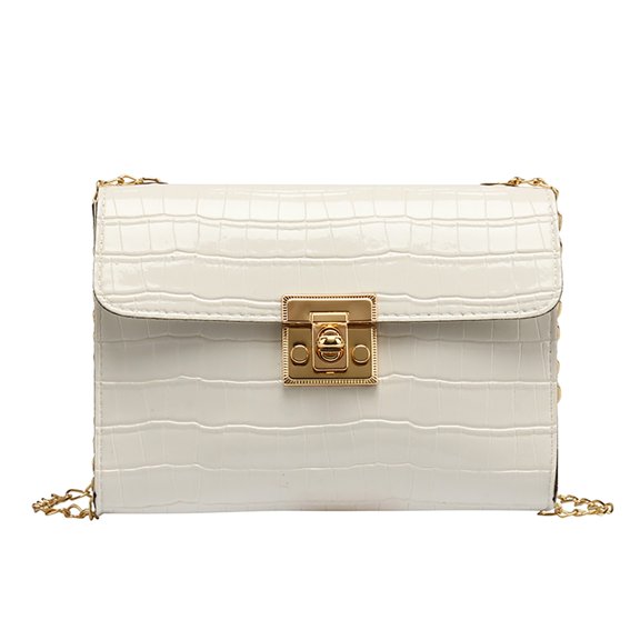 EnJoCho Ladies Fashion Small Square Bag Shoulder Lock Chain All-match Messenger Bag Trendy Matching Crossbody Bags for Male Female for Travel Casual Use