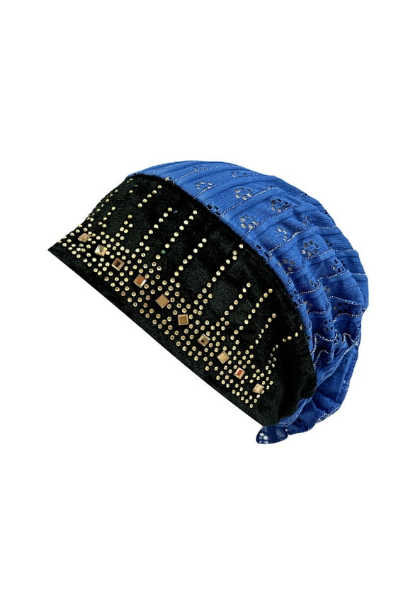 Ladies Fashionable Retro Hot Diamond Graphic Cut Out Patchwork Hood Cap Women All Season Hair Accessories