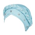 thumbnail image 1 of EnJoCho Ladies Hair Cover Women Summer Head Scarf Beading Braid Hat Ruffle Cancer Chemo Beanie Turban Wrap Cap, 1 of 2