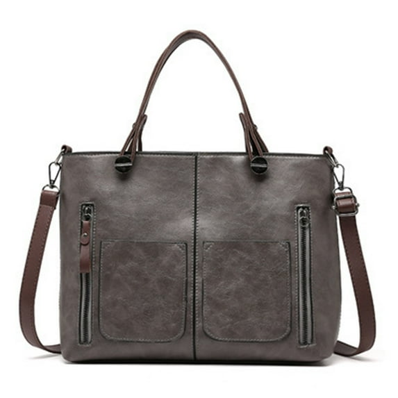 EnJoCho Ladies Vintage Leather Shoulder Bag Large Capacity Tote Bags Women Crossbody Bag Multi Pocket Shoulder Handbag Trendy Casual Crossbody Bags for Men Women Girl Boy