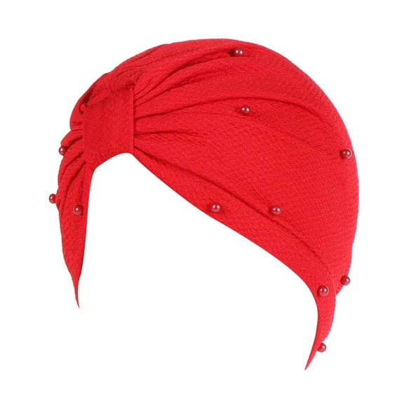 EnJoCho Lightweight Hair Cover for Women Fashion Elastic Solid Color Comfortable Cap Beaded Large Cap For Women Breathable Head Wraps
