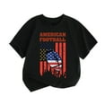 thumbnail image 1 of EnJoCho Little Children Holiday Blouse Toddler Kids Crewneck Short Sleeve Independence Day Tops Summer Boys Girls Black American Flag Print T Shirt 4th Of July Top, 1 of 9