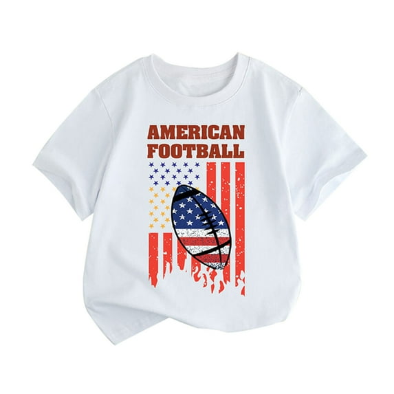 EnJoCho Little Children Holiday Blouse Toddler Kids Crewneck Short Sleeve Independence Day Tops Summer Boys Girls Black American Flag Print T Shirt 4th Of July Top