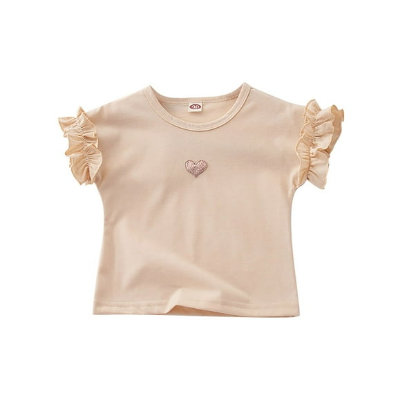 EnJoCho Little Children Short Blouse Toddler Kids Baby Girls Summer Casual Short Sleeves Embroidered T Shirt for 6M to 6 Years