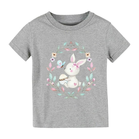 EnJoCho Little Children Short Tops Toddler Kids Baby Girl T Shirts Short Sleeve Tee Shirts Baby Bunny Tshirt Easter Clothes Princess Shirt Tops