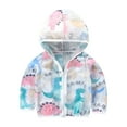 thumbnail image 1 of EnJoCho Little Children Soft Hooded Tops Toddler Boys Girls Sun Coat Long Sleeve Zip Rash Guard Sun Clothing Coat Sunscreen Jacket Cartoon Print Fashion Outwear, 1 of 9
