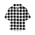 thumbnail image 1 of EnJoCho Little Children Wedding Tops Western Toddler Boys Plaid Print Shirts Kids Short Sleeve Button Down Lapel Neck Tops Summer Casual T Shirts Clothes, 1 of 4
