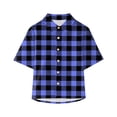 thumbnail image 1 of EnJoCho Little Children Wedding Tops Western Toddler Boys Plaid Print Shirts Kids Short Sleeve Button Down Lapel Neck Tops Summer Casual T Shirts Clothes, 1 of 4