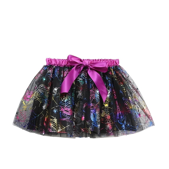 EnJoCho Little Girls Party Dress - Halloween Pumpkin Ghos𝗍 Witch Outfit for Toddler Kids, Tulle Costum𝖾 Dress for Trick or Trea𝗍 School and Holiday Photos