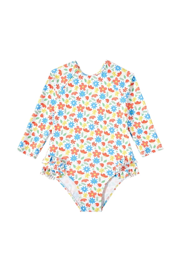Long Sleeve Swim Bodysuit Toddler Big Kids Baby Girls Swimsuit Long Sleeved Girls Swimsuit Princess Girls Leisure Training Swimming Suit Kids' Water Sports Jumpsuit