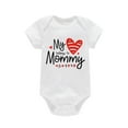 thumbnail image 1 of EnJoCho Mama My First Love Valentines Bodysuit Tops Outfit Baby Toddler Gift Kids Boy Girl Holiday Cute Heart Print 𝖱omper Shirt Playwear, 1 of 3