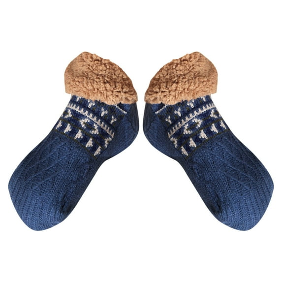 EnJoCho Men'S And Women'S Christmas Slippers Socks With Soft Comfortable Wool Lined Socks Warm And Fluffy Non Slip Socks In Winter Women'S Cozy Thermal Lined Socks