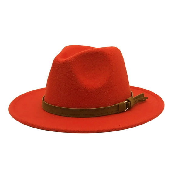 EnJoCho Men & Women Vintage Wide Brim Fedora Hat With Belt Buckle Men's Classic Wide Brim Retro Panama Hat, Women Floppy Rancher Hat Fashion Fedora Dress Hats with Belt Buckle
