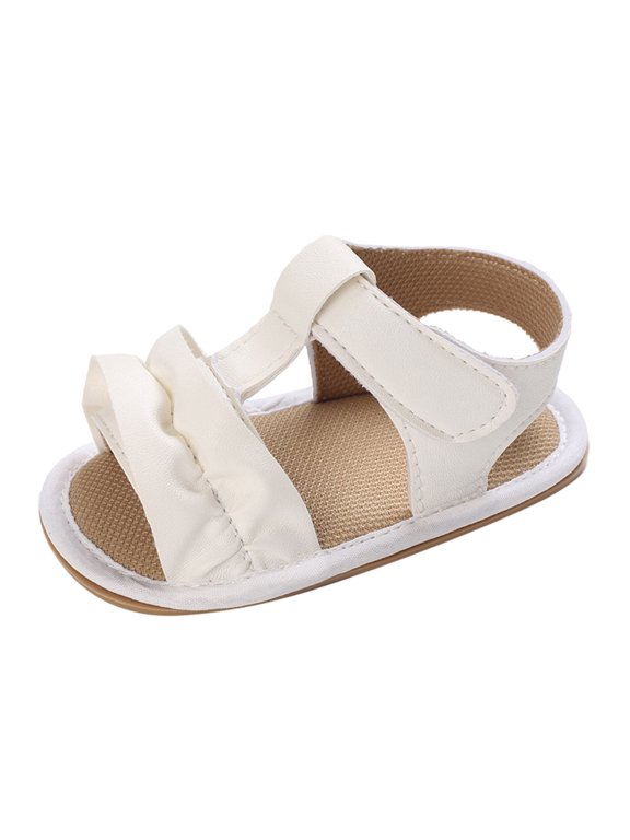Minimalist Toddler Sandals, Solid Color Open-Toe Flat Design with Lightweight Sole, Versatile Summer Shoes for Boys Girls Poolside & Playdates