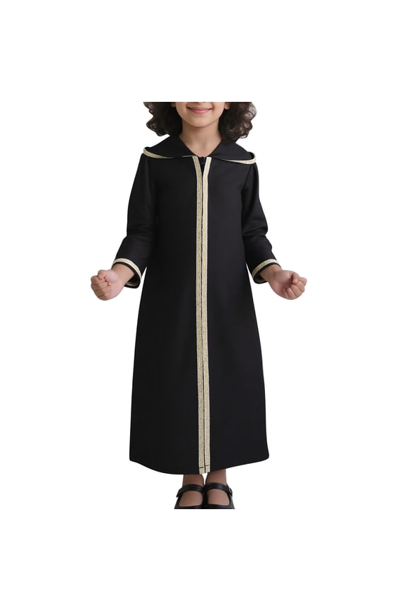 Musli𝗆 Dress for Girls Islami𝖼 Prayer Abaya Embroidered Cardigan Kids Kaftan Clothes Maxi Dress 𝖣ubai Kaftan Ramadan Outfits